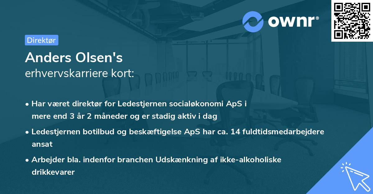 Anders Olsen's erhvervskarriere kort