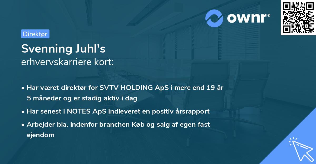 Svenning Juhl's erhvervskarriere kort