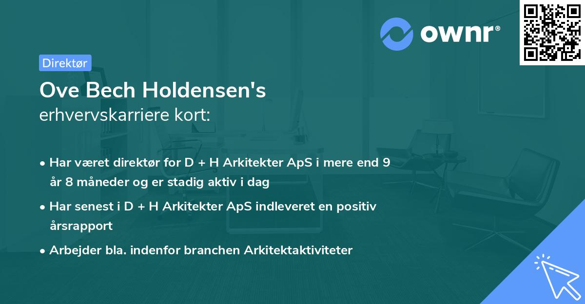 Ove Bech Holdensen's erhvervskarriere kort