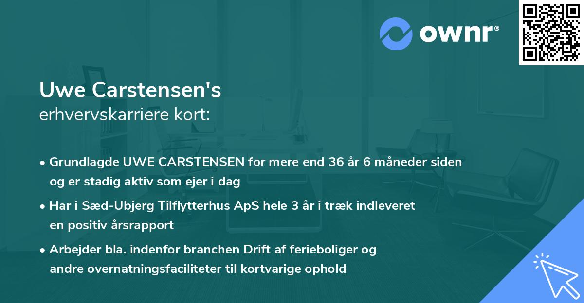 Uwe Carstensen's erhvervskarriere kort