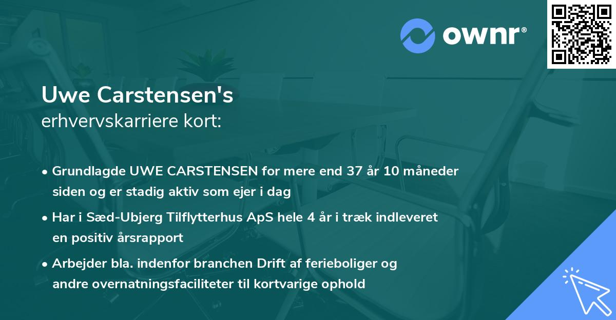 Uwe Carstensen's erhvervskarriere kort