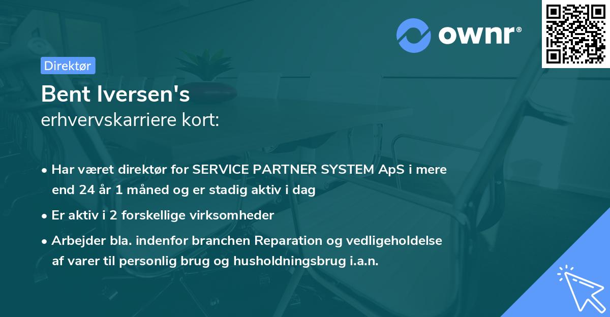 Bent Iversen's erhvervskarriere kort