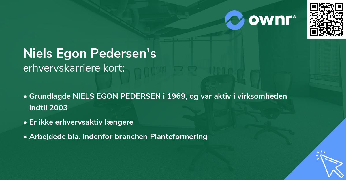 Niels Egon Pedersen's erhvervskarriere kort