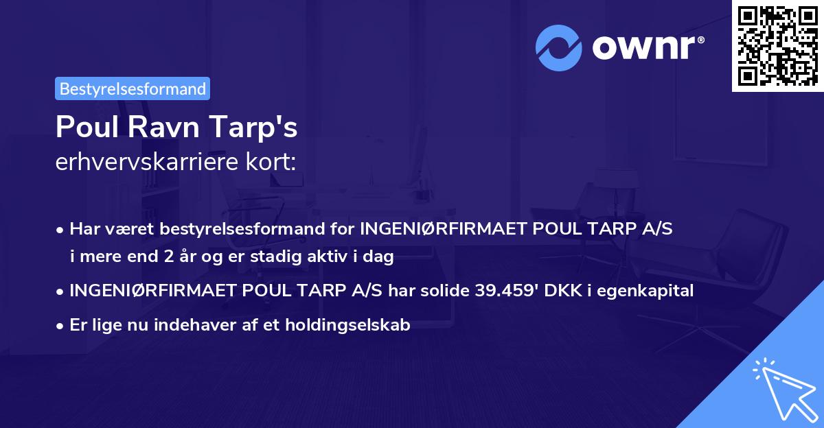 Poul Ravn Tarp's erhvervskarriere kort