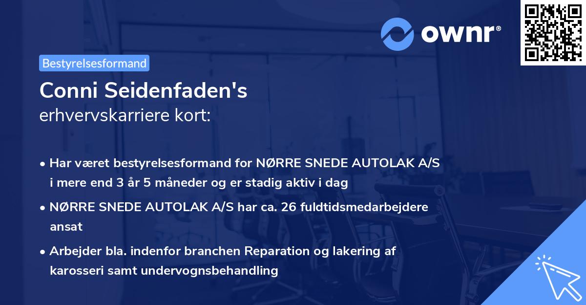 Conni Seidenfaden's erhvervskarriere kort