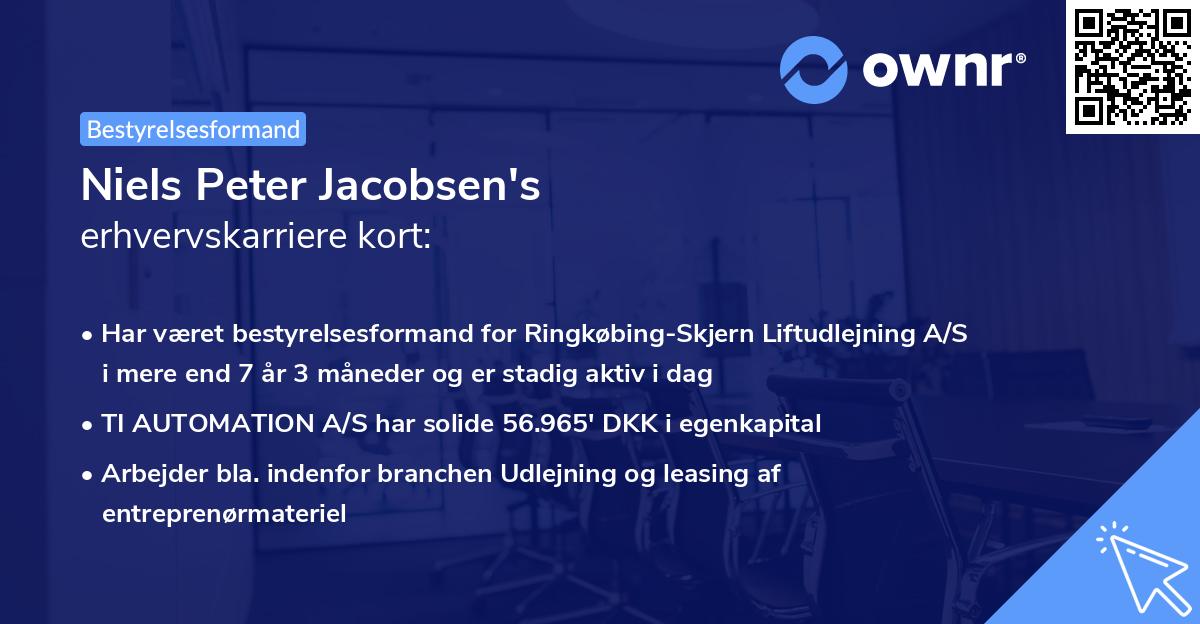 Niels Peter Jacobsen's erhvervskarriere kort
