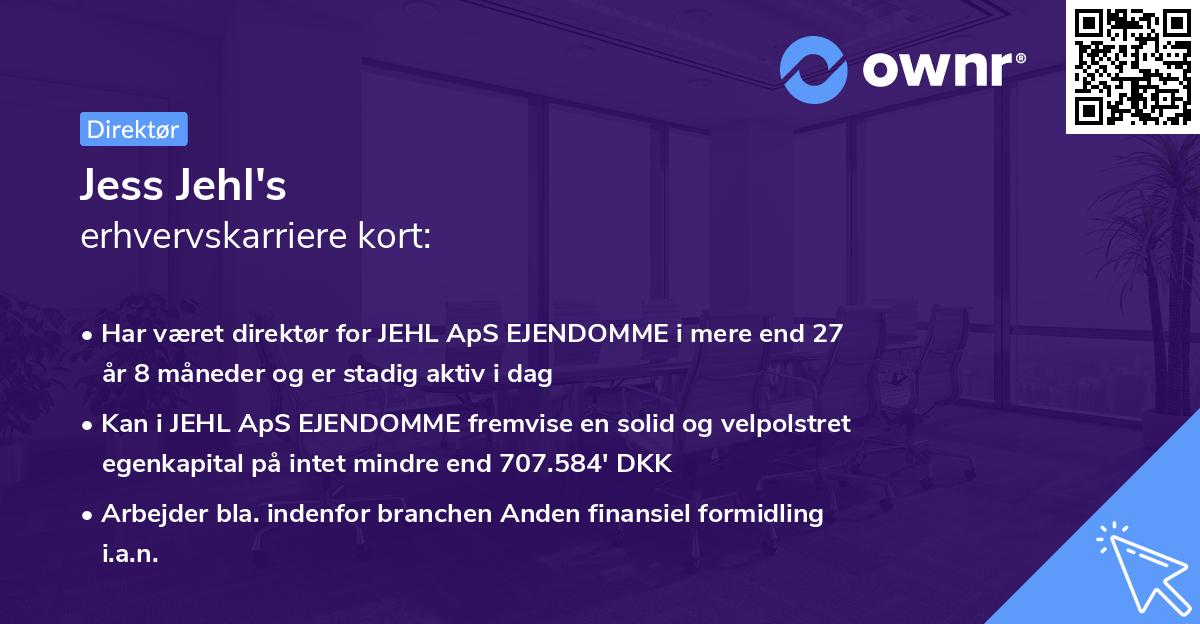 Jess Jehl's erhvervskarriere kort