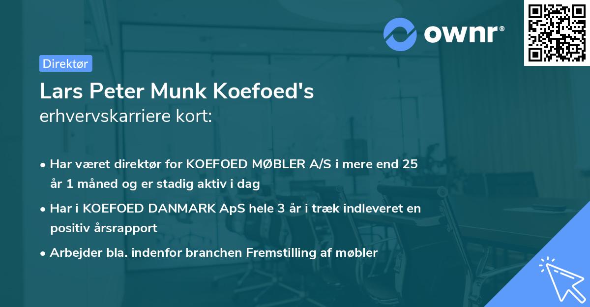 Lars Peter Munk Koefoed's erhvervskarriere kort