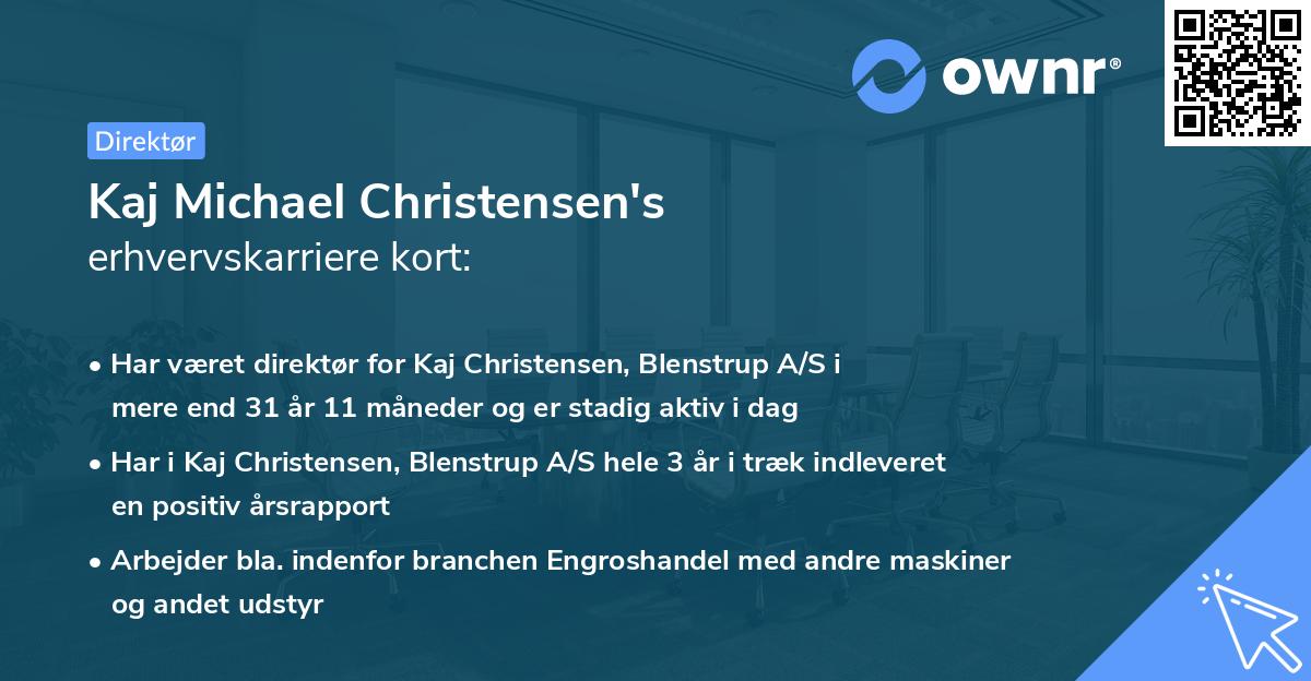 Kaj Michael Christensen's erhvervskarriere kort