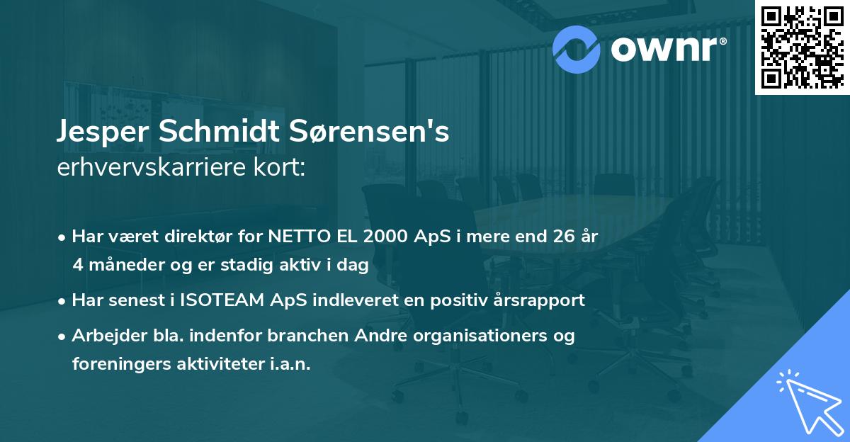 Jesper Schmidt Sørensen's erhvervskarriere kort