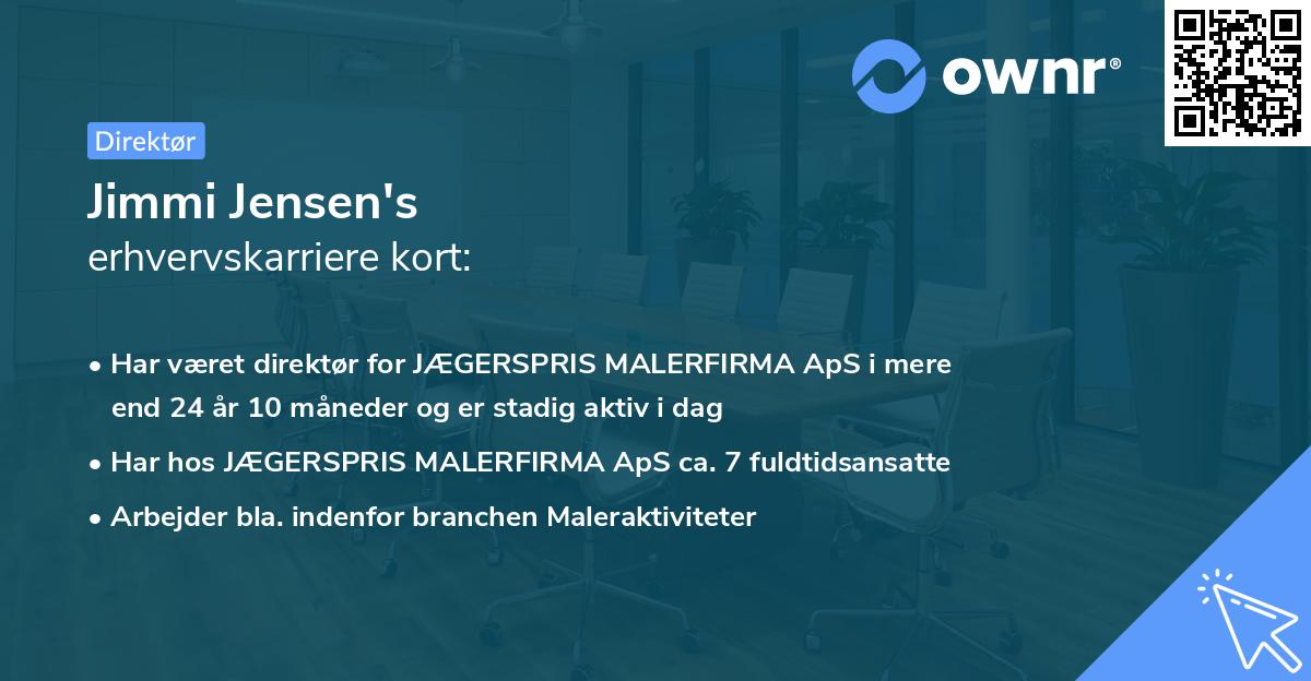 Jimmi Jensen's erhvervskarriere kort