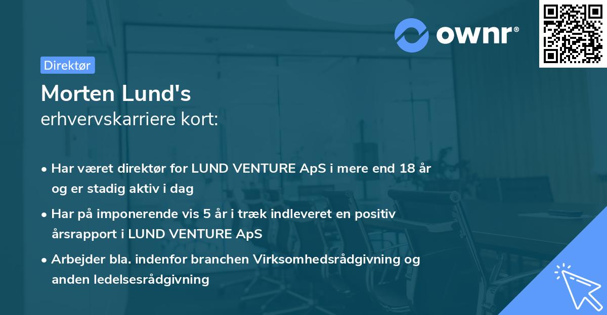 Morten Lund's erhvervskarriere kort