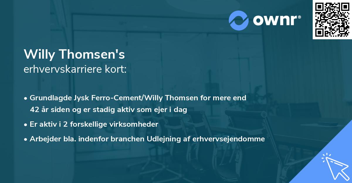 Willy Thomsen's erhvervskarriere kort