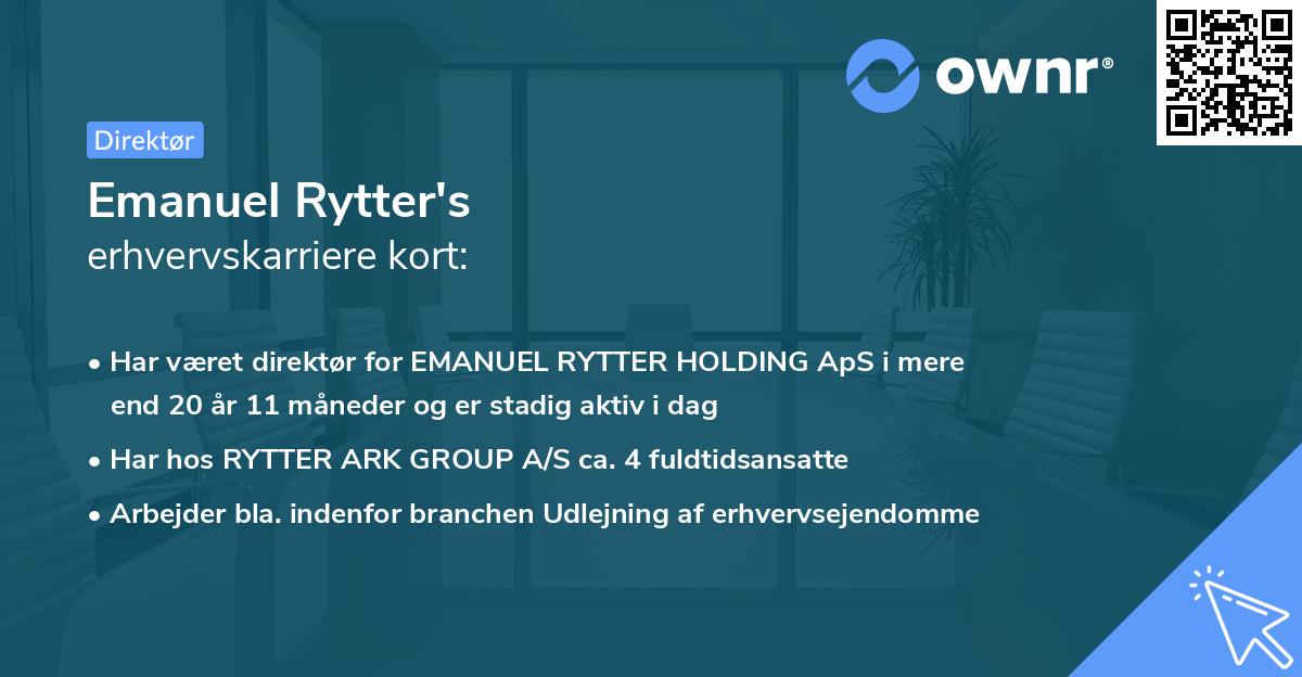 Emanuel Rytter's erhvervskarriere kort