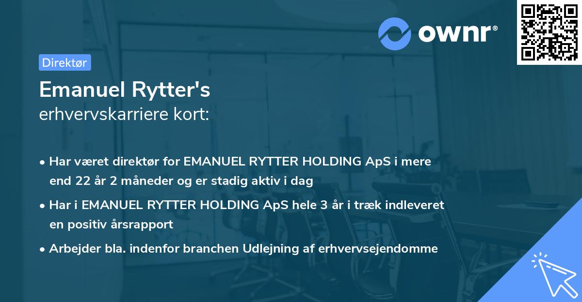 Emanuel Rytter's erhvervskarriere kort