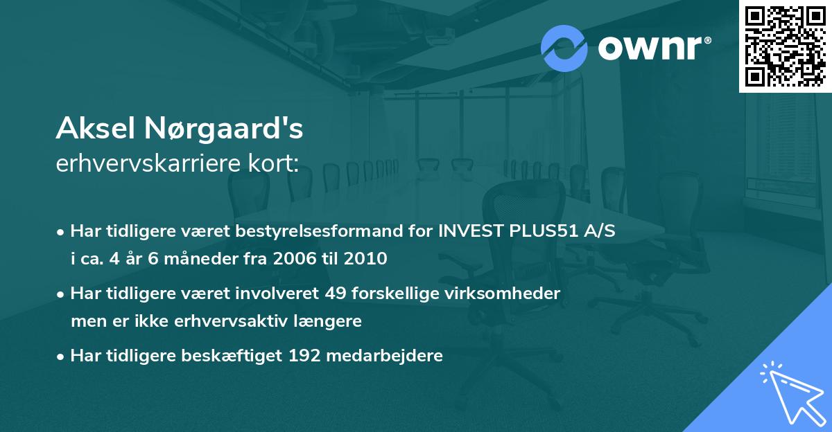 Aksel Nørgaard's erhvervskarriere kort