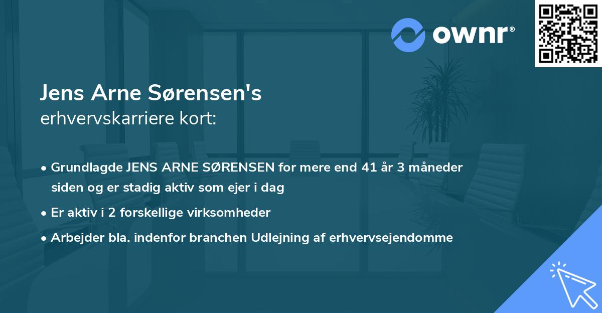 Jens Arne Sørensen's erhvervskarriere kort