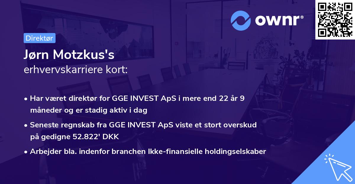 Jørn Motzkus's erhvervskarriere kort