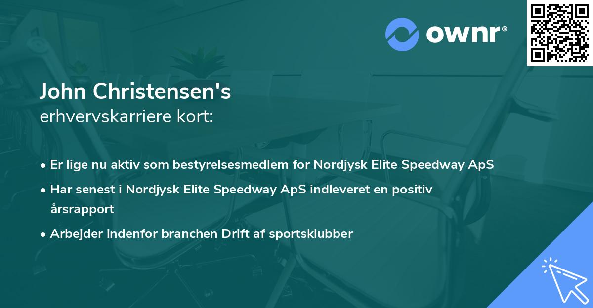John Christensen's erhvervskarriere kort