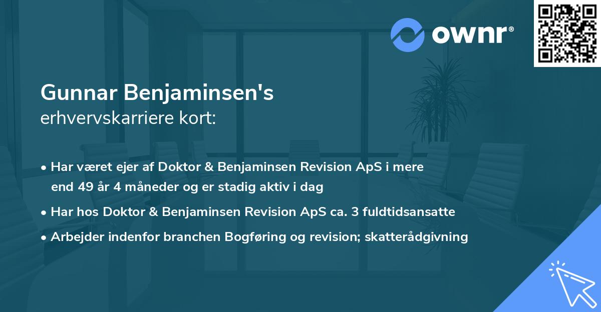Gunnar Benjaminsen's erhvervskarriere kort