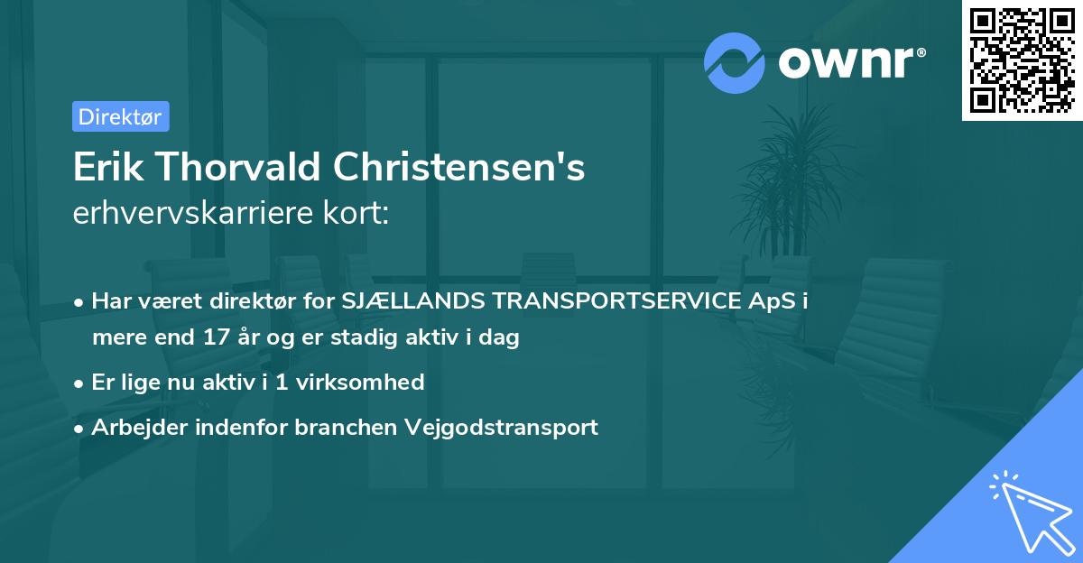 Erik Thorvald Christensen's erhvervskarriere kort