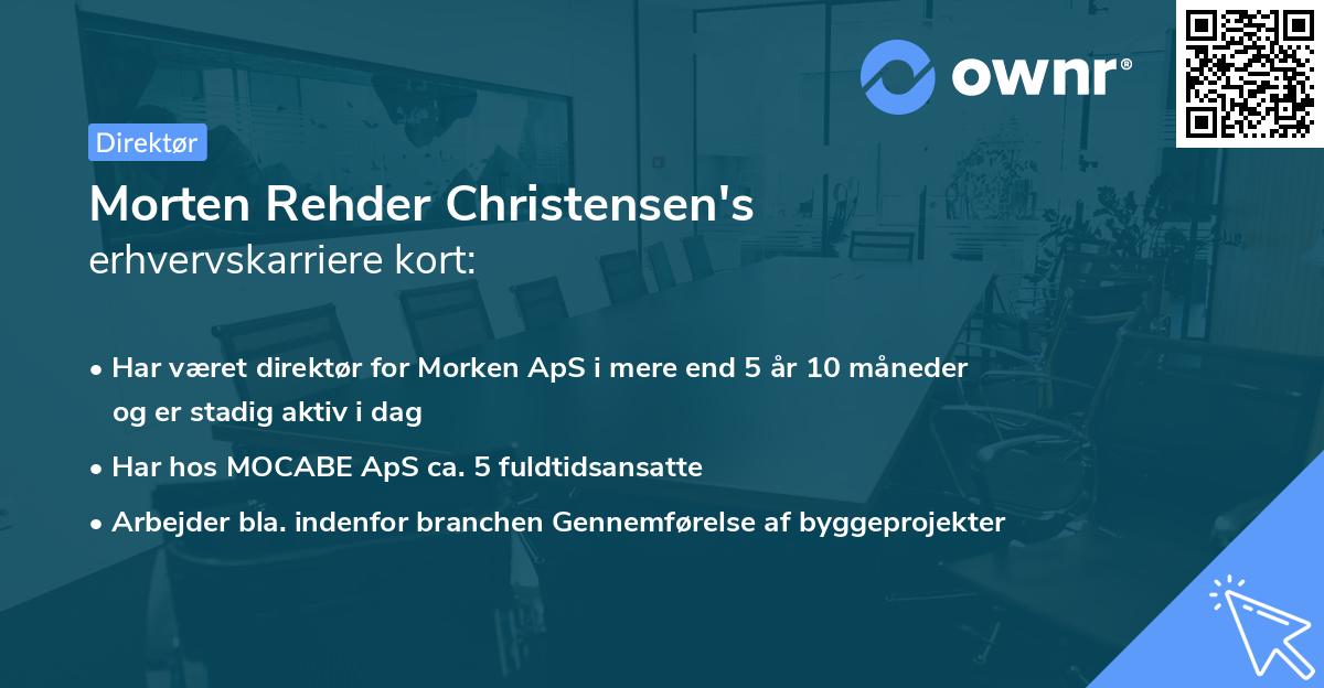 Morten Rehder Christensen's erhvervskarriere kort