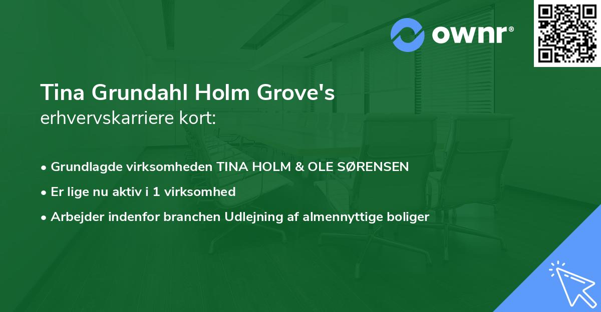 Tina Grundahl Holm Grove's erhvervskarriere kort