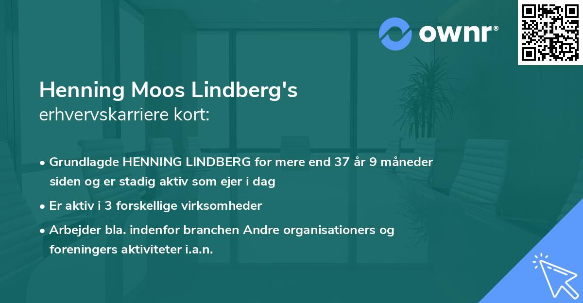 Henning Moos Lindberg's erhvervskarriere kort