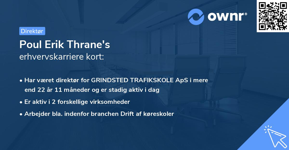 Poul Erik Thrane's erhvervskarriere kort