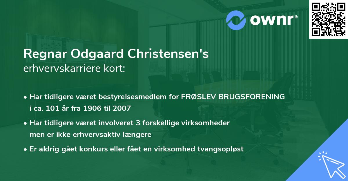 Regnar Odgaard Christensen's erhvervskarriere kort