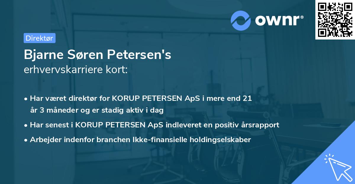 Bjarne Søren Petersen's erhvervskarriere kort