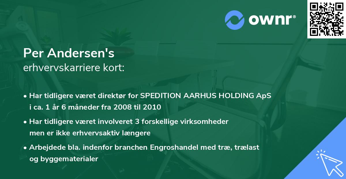 Per Andersen's erhvervskarriere kort