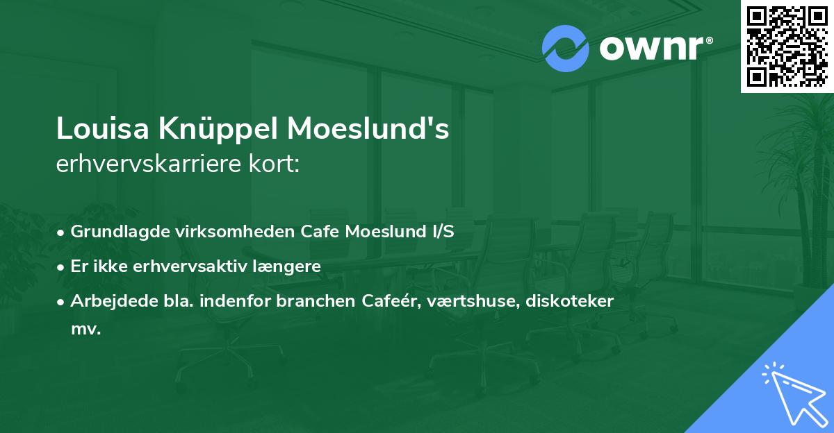 Louisa Knüppel Moeslund's erhvervskarriere kort