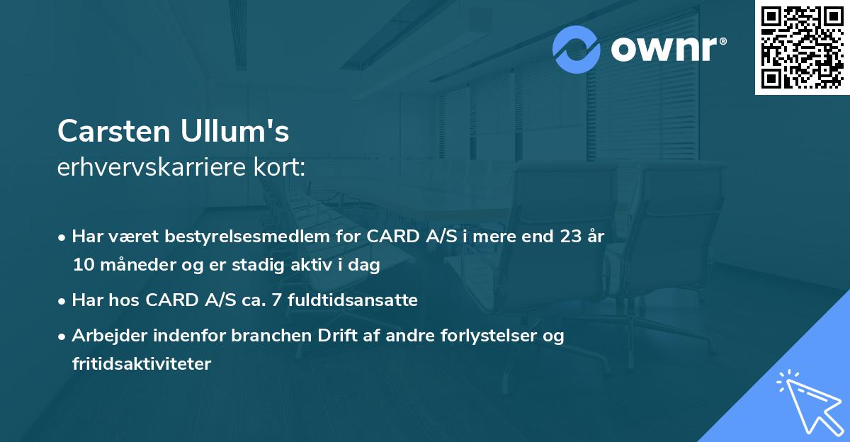 Carsten Ullum's erhvervskarriere kort