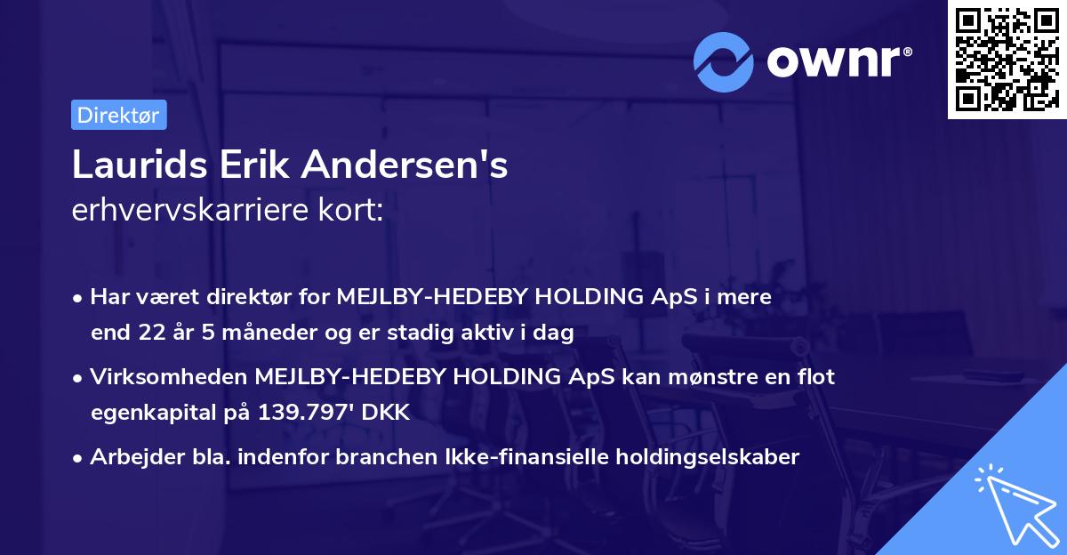 Laurids Erik Andersen's erhvervskarriere kort