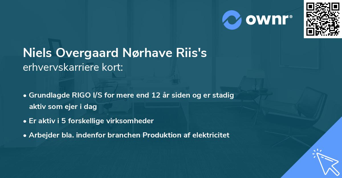 Niels Overgaard Nørhave Riis's erhvervskarriere kort