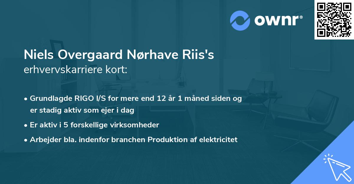 Niels Overgaard Nørhave Riis's erhvervskarriere kort