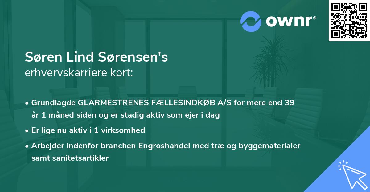 Søren Lind Sørensen's erhvervskarriere kort