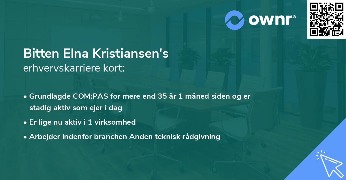 Bitten Elna Kristiansen's erhvervskarriere kort