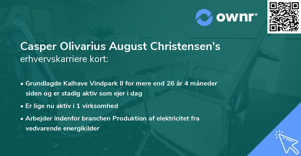 Casper Olivarius August Christensen's erhvervskarriere kort