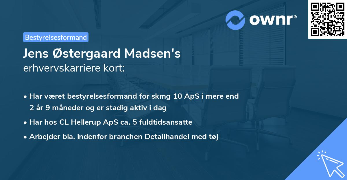 Jens Østergaard Madsen's erhvervskarriere kort