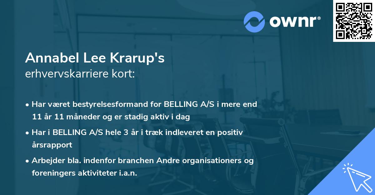 Annabel Lee Krarup's erhvervskarriere kort