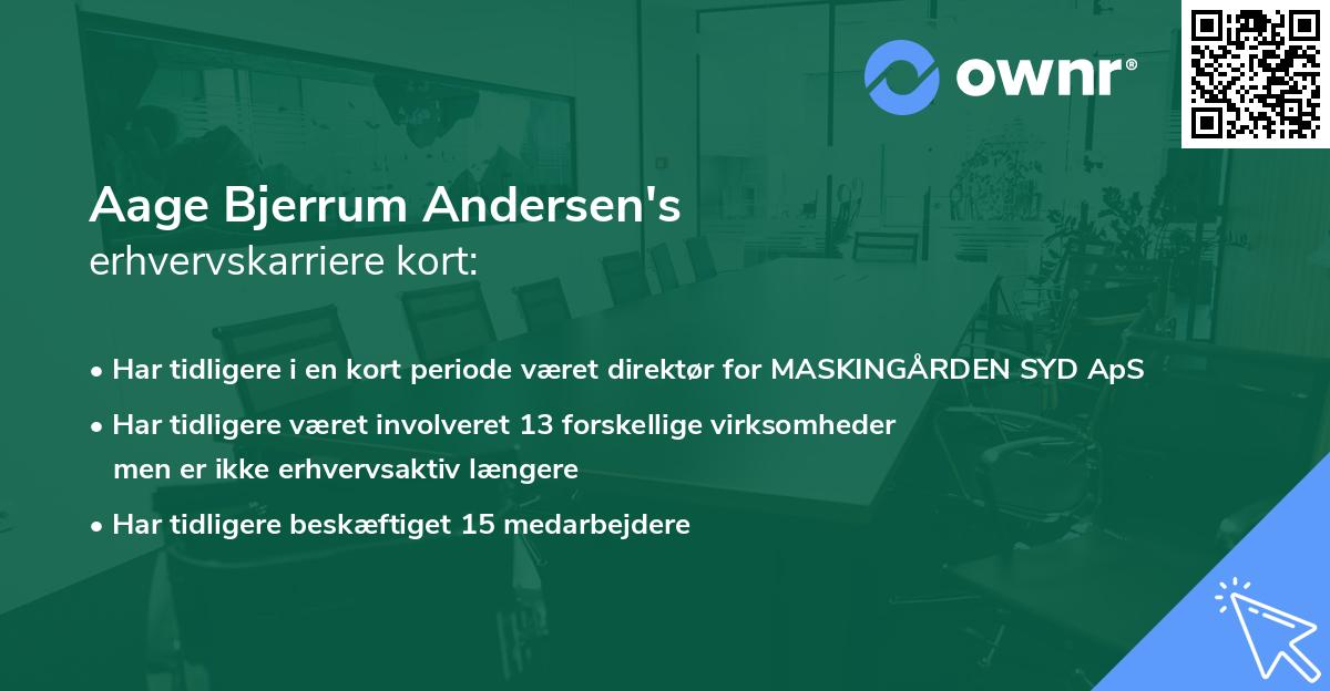 Aage Bjerrum Andersen's erhvervskarriere kort