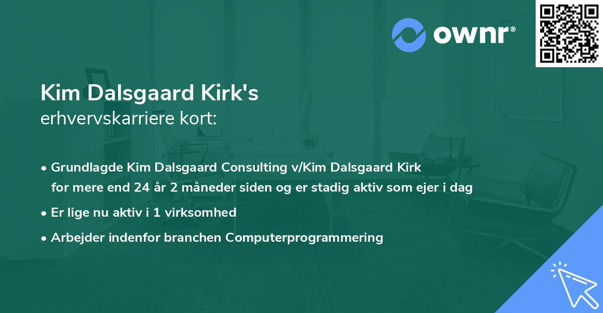 Kim Dalsgaard Kirk's erhvervskarriere kort