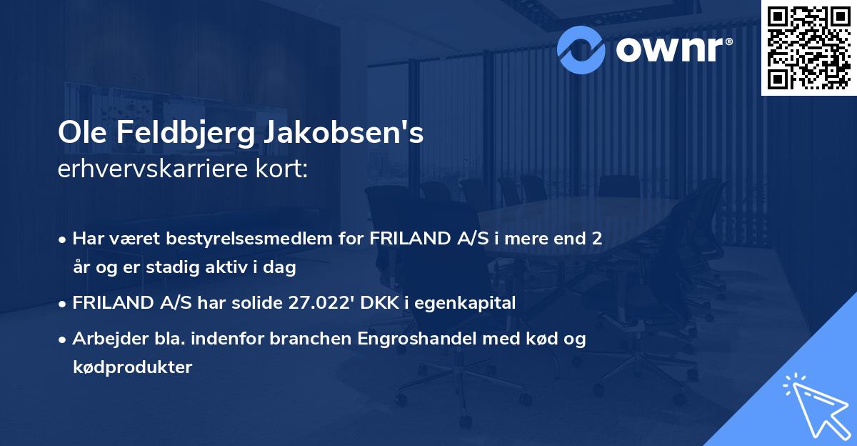 Ole Feldbjerg Jakobsen's erhvervskarriere kort