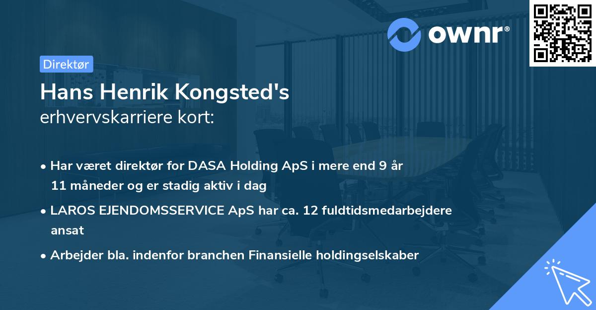 Hans Henrik Kongsted's erhvervskarriere kort