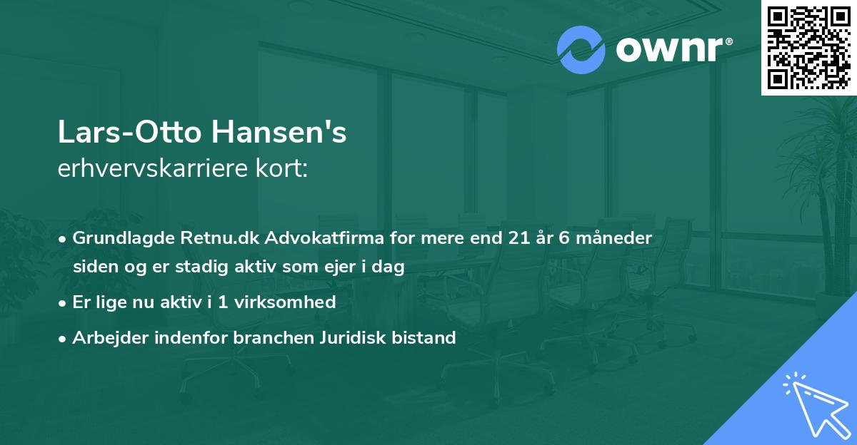 Lars-Otto Hansen's erhvervskarriere kort