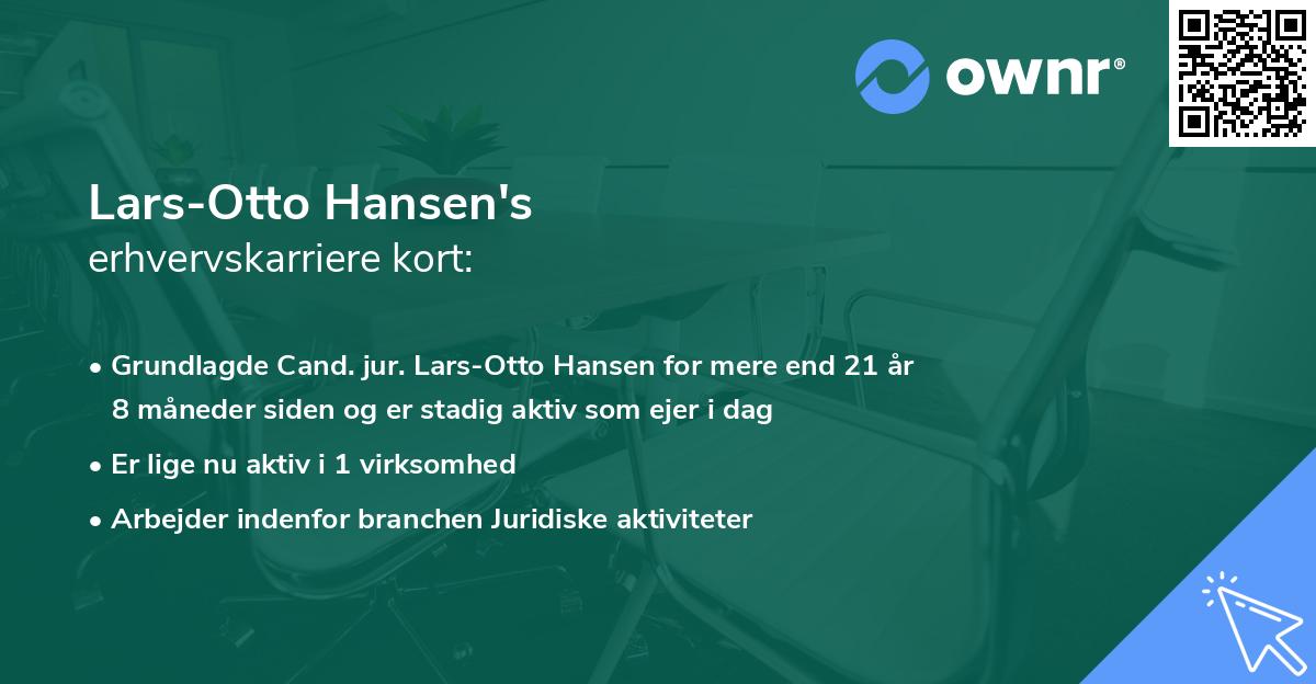 Lars-Otto Hansen's erhvervskarriere kort