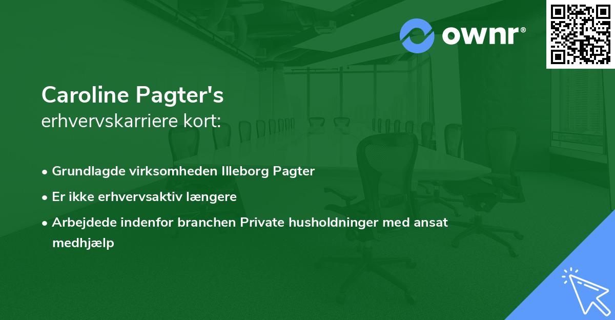 Caroline Pagter's erhvervskarriere kort