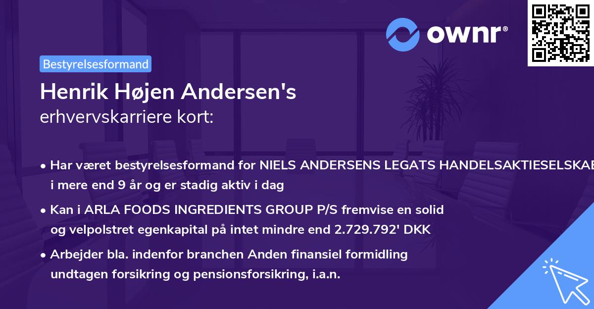 Henrik Højen Andersen's erhvervskarriere kort